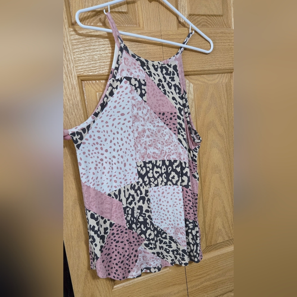 Maurices Leopard Patchwork Tank Top